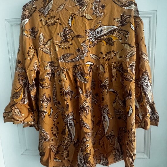 Davis Dani Size M womens Tunic Yellow Print - Picture 4 of 4